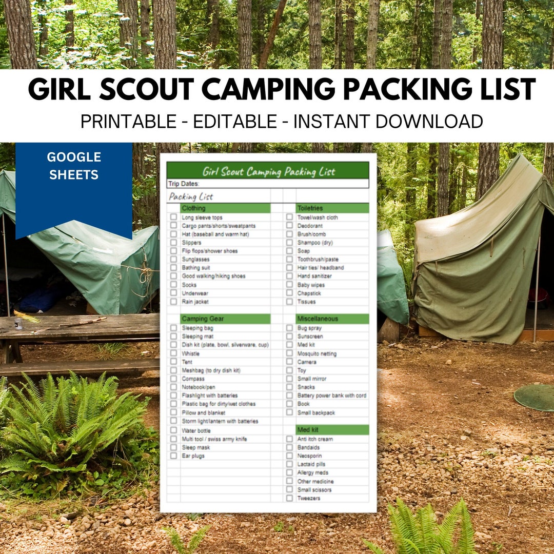 Girl Scout Camping Packing List, Google Sheets Todo Checklist, Packing