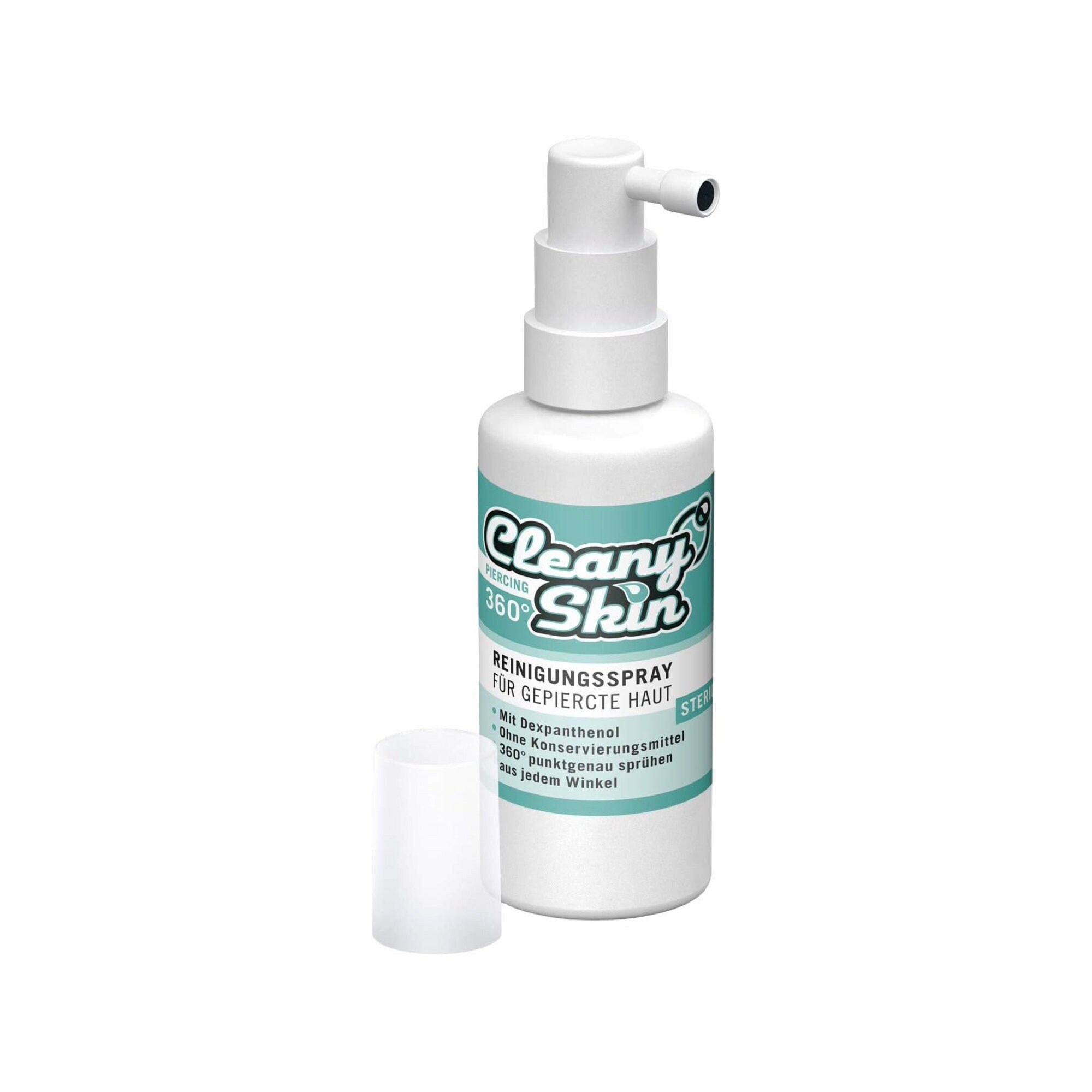 Cleany Skin Sterile Piercing Spray, Spot Wetting 50 Ml Cleaning Spray