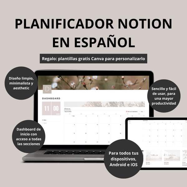 Planificador Notion en Español - Agenda Notion - Organizador Notion