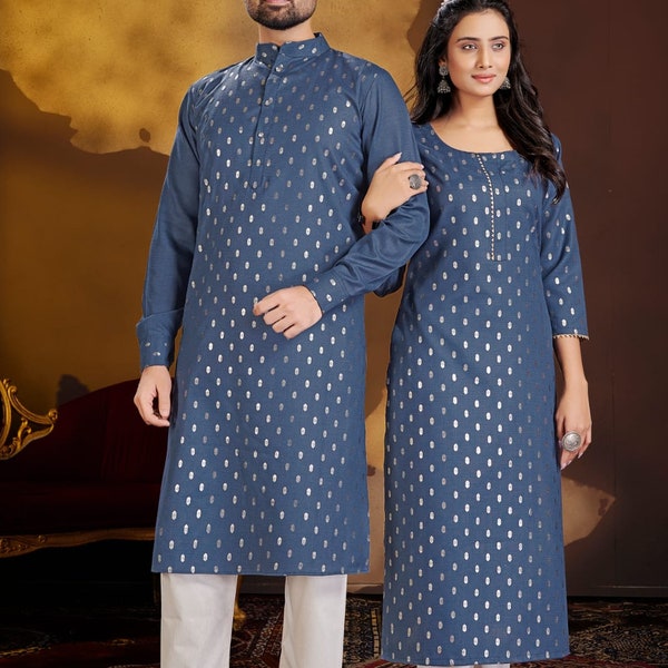 Robe combi traditionnelle indienne pour couple