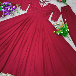 Dark Purple Anarkali style Anarkali Faux Georgette main image 1