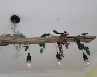Drijfhout kroonluchter, hangverlichting, plafondlamp