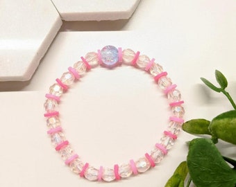 Pulsera elástica rosa DIY