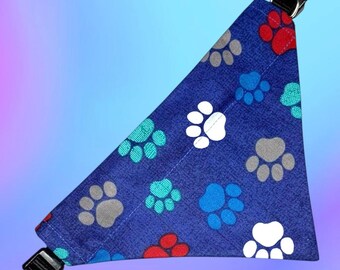 Paw Print Pet Bandana – Collar Scarf for Dogs & Cats