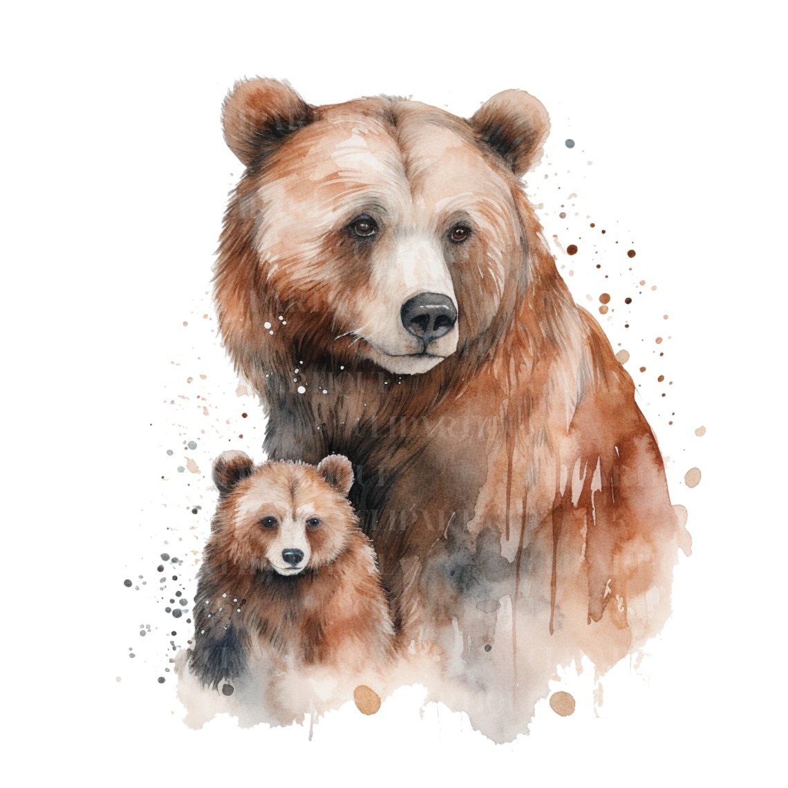 MAMA BEAR Png Water Color CLIPART 20pc Jungle Animals Png - Etsy
