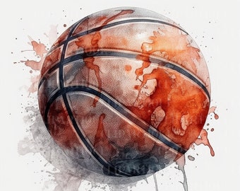 BASKETBALL PNG 20pc, Water Color CLIPART, Sports Png, Digital Download Commercial Use American Sport Transparent Clipart Designs