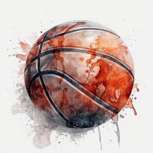 BASKETBALL PNG 20pc, Water Color CLIPART, Sports Png, Digital Download Commercial Use American Sport Transparent Clipart Designs