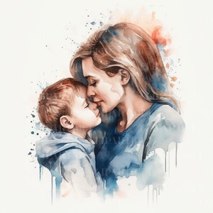 Mutter und Sohn Png 20 Stück, Aquarell CLIPART, Familie Png, digitaler Download kommerzielle Nutzung Muttertag Clipart Designs