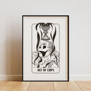 Ace of Cups, Tarot, Tarot Poster, Printable Art, Digital Download, Wall Art Decor, witchy wall art, Instant Download