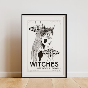 Witches are back in town, witchy art, Practical Magic inspired, witch illustration, mystical, Printable Art, witchy home decor, Digital Art