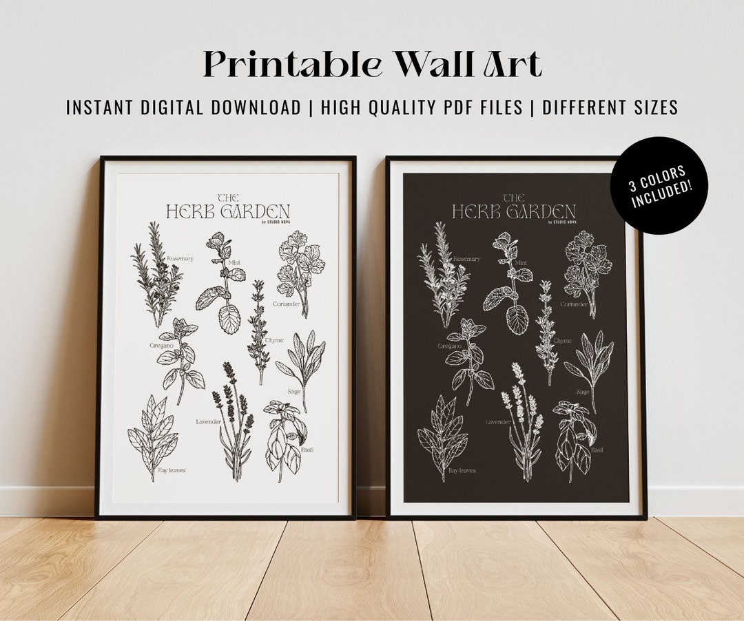 Herb Print, Herbology, Herbology Wall Art, Printable, Digital Wall Art ...