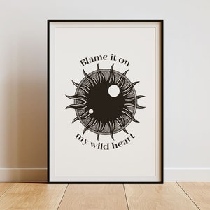 La culpa es de mi corazón salvaje, Stevie Nicks, alma gitana, decoración del hogar boho, arte imprimible, arte de pared digital, arte de brujas, bruja blanca