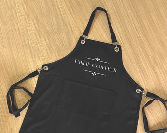 Custom Hair Stylist Apron for Women, Haircut Apron with Pocket, Adjustable Hairdresser Apron, Personalized Logo Apron, Work Apron for Salon