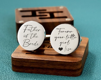Father of the bride gift, custom personalized cufflinks, Daughter's Wedding Gift for Father，Forever Your Little Girl Wedding Cufflinks