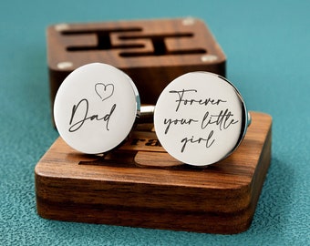 Personalised Engraved Father of the Bride Cufflinks Dad Wedding Cufflinks Personalized Cufflinks Wedding favors Father of Groom Cufflinks