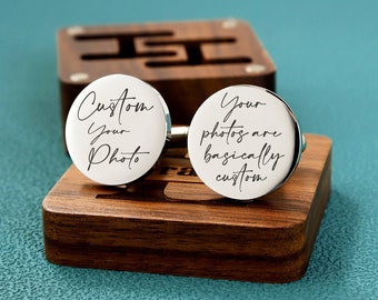 Custom Your Own Photo Cufflinks, Personalized Cuff Links, Custom Wedding Cuff Links gifts, Your photos are basically custom