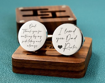 Regalo personalizado del padre de la novia, gemelos de boda personalizados, regalo de boda para el padre de la hija, me encantaron tus primeros gemelos