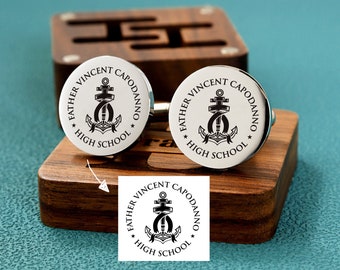 Boutons de manchette logo personnalisés, boutons de manchette photo, boutons de manchette personnalisés, logo d'entreprise gravé, boutons de manchette de mariage, cadeau père de la mariée