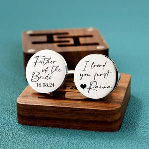 Regalo personalizado para el padre de la novia, regalo para el día del padre, gemelos personalizados para el día de la boda, regalo de boda para la hija del padre, regalos de la novia