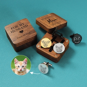 Custom Cuff Links, Pet Portrait Cufflinks -Memorial Cuff Links, Groom Gift from Bride on Wedding Day, Personalized Wedding Gift For Him