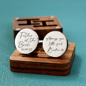Fathers day gifts, Personalised Engraved Father of the Bride Cufflinks, Custom Wedding Cufflinks, Always Your Little Girl Cufflinks