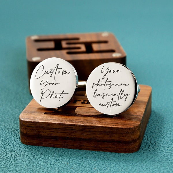 Custom Your Own Photo Cufflinks, Personalized Cuff Links, Custom Wedding Cuff Links gifts, Your photos are basically custom