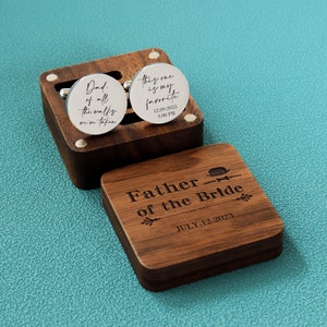 Father of the Bride Gift, Personalized Cufflinks, Engraved gift box availabledad, of all the walks weve taken, Modern Wedding Cuff links image 2