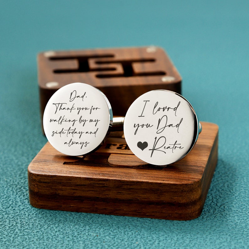 Father of the Groom Gift, Thanks for raising the man of my dreams, Custom Personalized Wedding Cufflinks, Father of the bride gift image 2