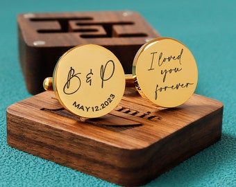 Custom wedding cufflinks - engraved gift box optional, wedding day cufflinks gift for father of groom father of groom, anniversary gift