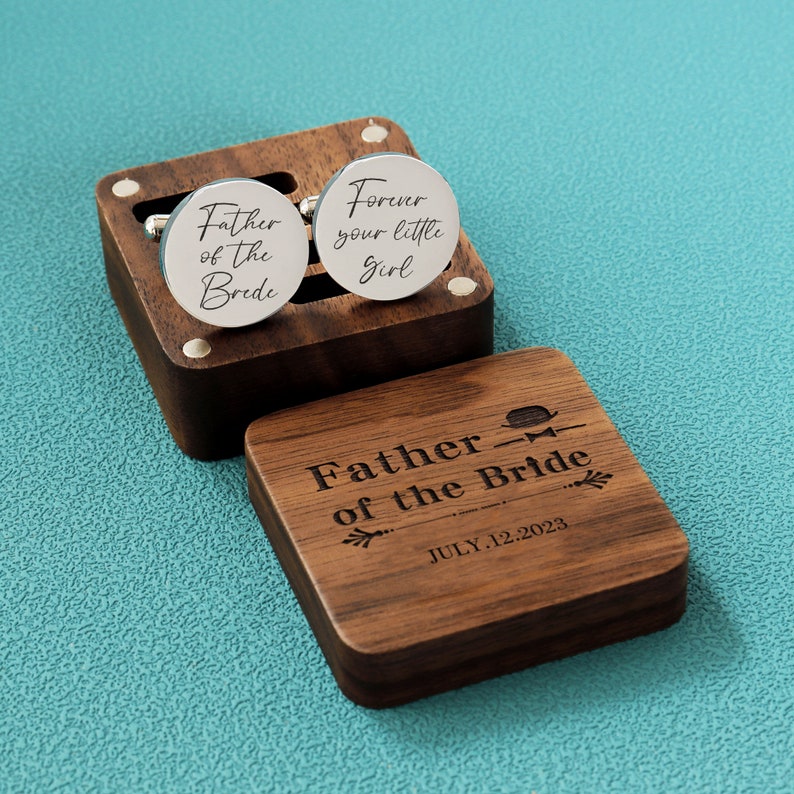 Father of the Groom Gift, Thanks for raising the man of my dreams, Custom Personalized Wedding Cufflinks, Father of the bride gift image 3