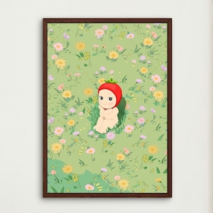 Sonny Angel Poster | Cute Kewpie Print | Cute Japanese Art Print | Kawaii Poster | Strawberry Sonny Angel Canvas | Pink Cherub Baby Art