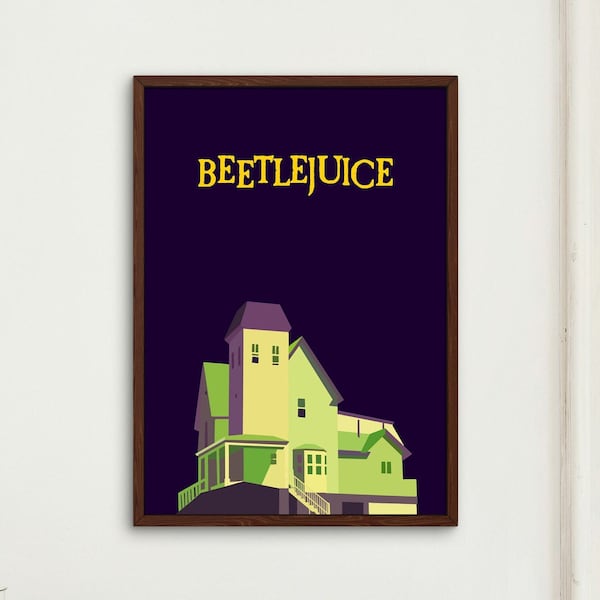 Beetlejuice Movie Poster | Beetlejuice 2 Poster | Printable Wall Art | Digital Movie Poster Download | Movie Lover Halloween Gift