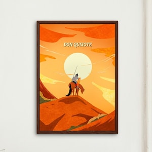 Don Quixote Poster | Miguel de Cervantes Book Cover | Classic Novel Book Poster | Book Lover Gift | Literary Gift | Bookworm | Wall Art