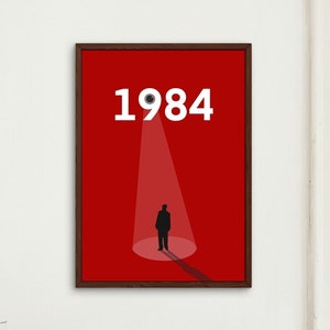 1984 George Orwell Poster | Vintage Book Poster | Book Lover Gift | 1984 Movie Poster | Minimalist Literature Poster | Literature Room Decor
