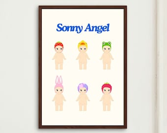 Sonny Angel Poster | Cute Japanese Kewpie Print | Cute Japanese Art Print | Kawaii Poster | Strawberry Sonny Angel Canvas | Pink Cherub Baby