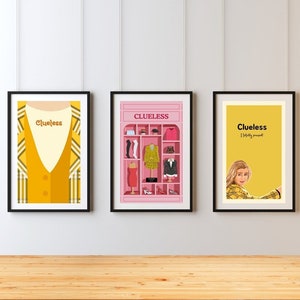 Set of 3 Clueless Posters | Bundle of 3 Prints | Clueless Movie Poster | Ugh As If | Clueless 1995 Cher | Famous Movie | Chick Flick Poster
