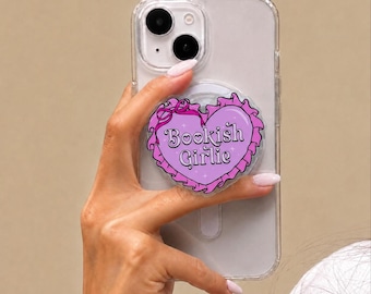 Bookish Girlie MagSafe Phone Grip, BookTok Reader Gift, Kindle E-Reader Accessory, Romance Reader