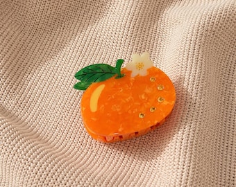 Orange Claw Clip, Citrus Fruit Hair Accessory, Summer Cottagecore Outfit