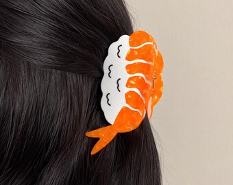 Sushi Shrimp Claw Clip, Kawaii Food Hair Accessory, Japanese Clip