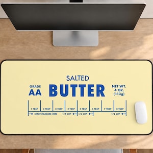 Tapete de mesa com estampa de manteiga salgada, tapete de rato vintage feito com embalagem de manteiga, acessório de escritório retrô.