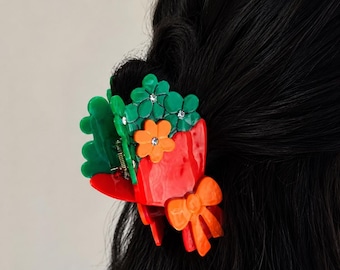 Bouquet Claw Clip, Flower Coquette Hair, Floral Outfit Accessory