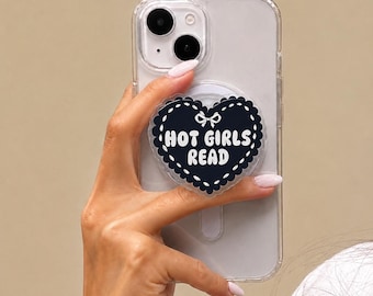 Hot Girls Read Magnetic Phone Kindle Grip, Book Lover Gift, Reader Booktok Accessory