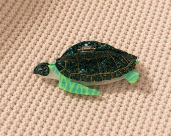 Sea Turtle Claw Clip, Ocean Beach Accessory, Large Hair Clip