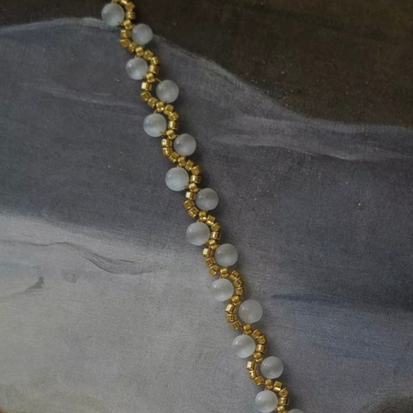 Chain- Cymophane(chrysoberyl) bracelet