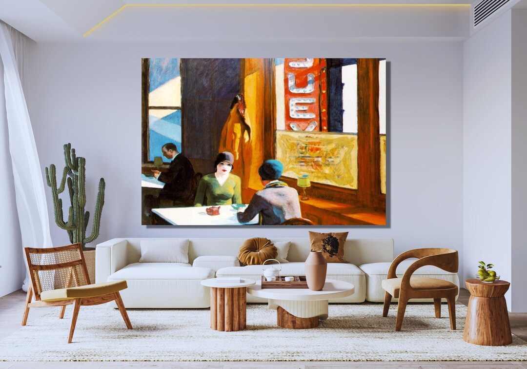 Edward Hopper Cafe Fine Art Print Famous Painting Vintage Etsy