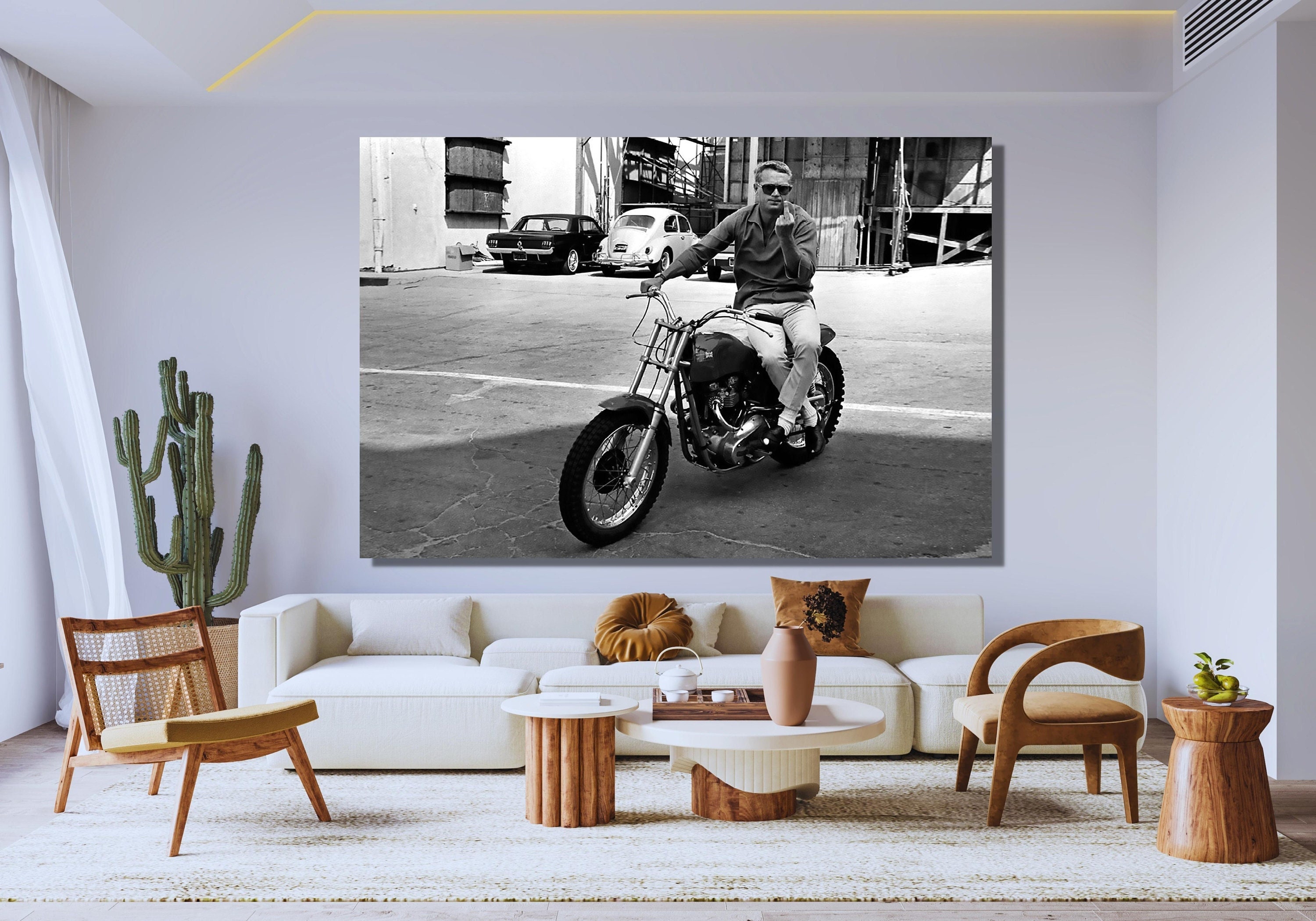 Steve Mcqueen Gun Movie Block Giant Wall Art Poster