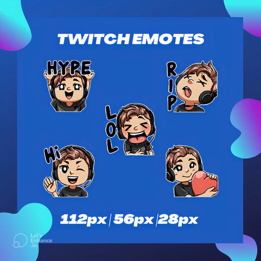 5 coole Twitch Emotes STATIC EMOTE Sub Badge Channel Point Etsy.de