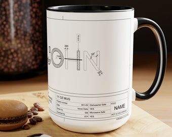 Custom Engineer Mug, Engineering Mug, Custom Name Engineer Mug, Personalized Engineer Mug, Engineer Gift, Engineering Drawing Mug
