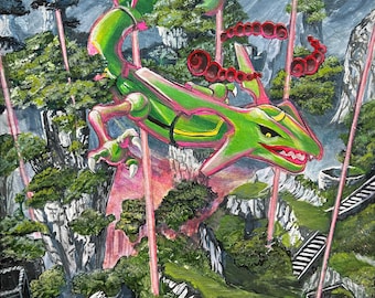 Rayquaza vmax alt art textured painting
