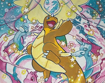 Mega Dragonite painting – 12x16 Acrylic
